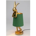 Table lamp Rabbit, golden/green, E14 5W(MAX), 68x23x26cm
