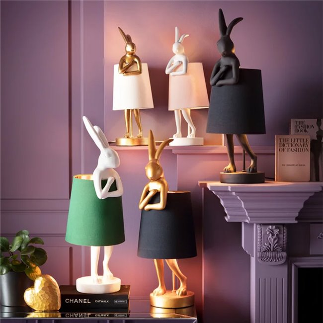 Table lamp Rabbit, golden/black, E14 5W, H68x26x23cm