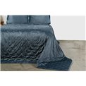Bed cover Seaburg 16, blue, velvet, 220X240cm