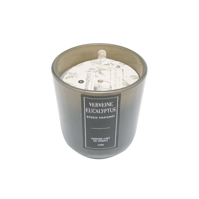 Свеча в стеклянной банке, sili eukaly, 170g, D8x H8.5cm