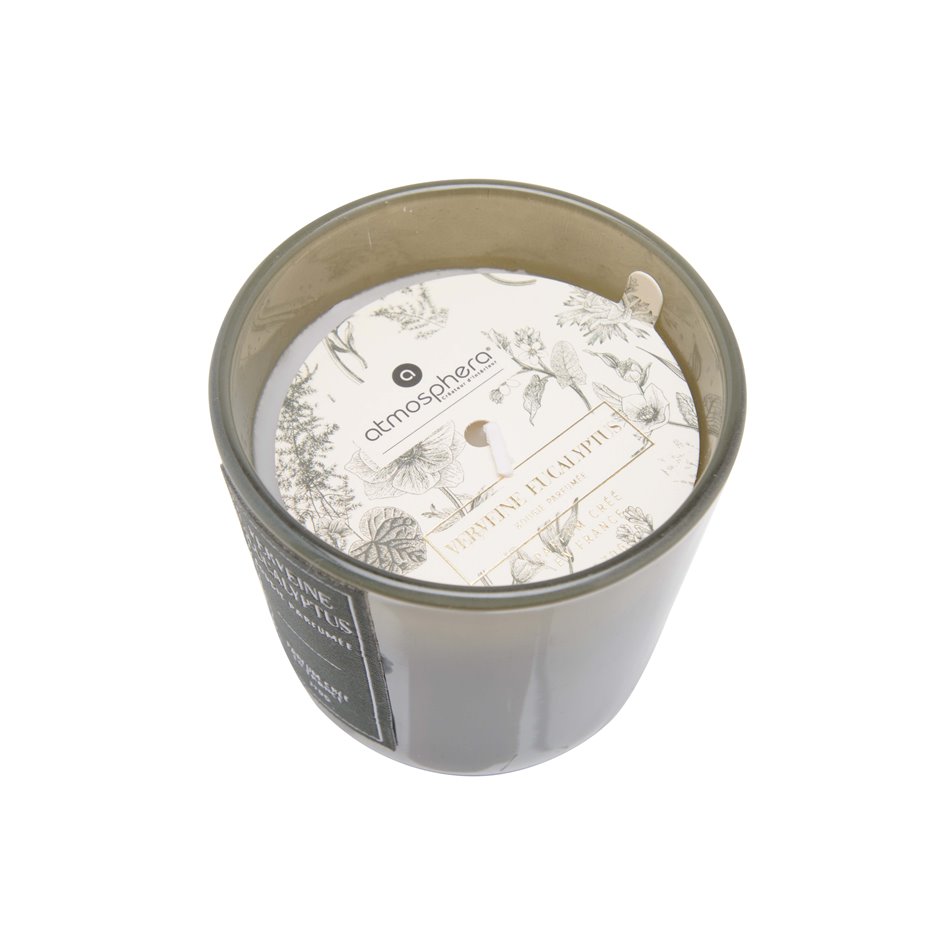 Свеча в стеклянной банке, sili eukaly, 170g, D8x H8.5cm