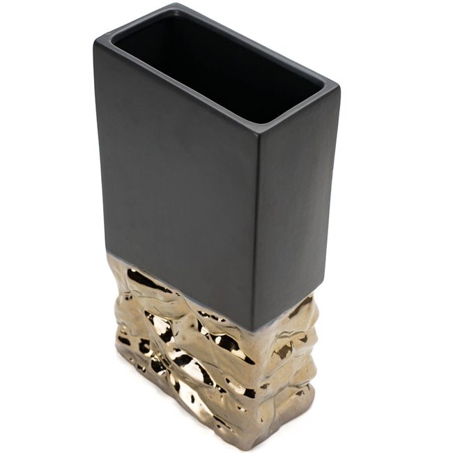 Vase Canyon, black/gold, 17x10x31cm