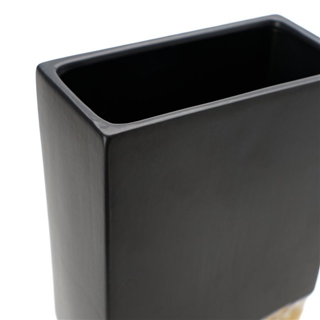 Vase Canyon, black/gold, 17x10x31cm