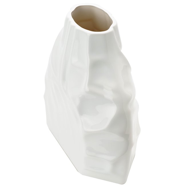 Vase Rugged L, white, 28x13x30cm