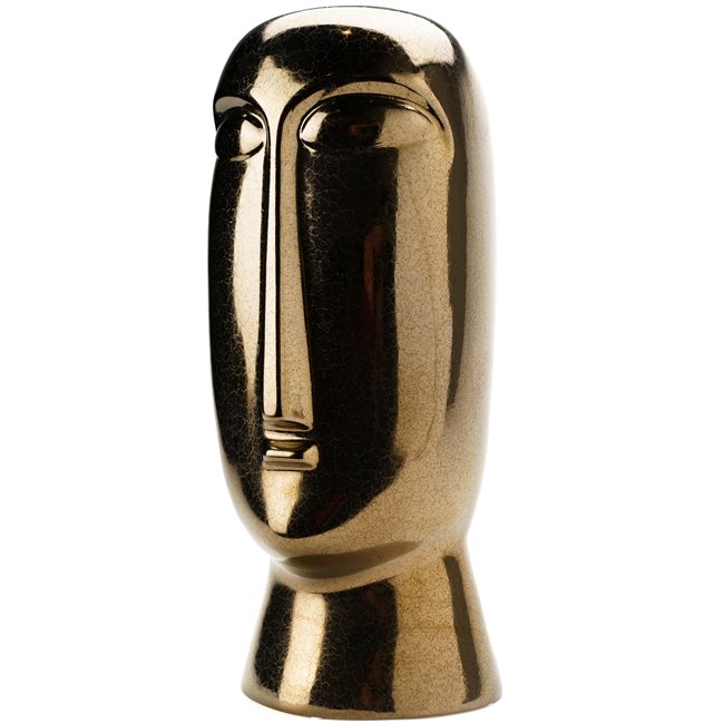Vase Easter head tall, gold, H35cm, D15cm