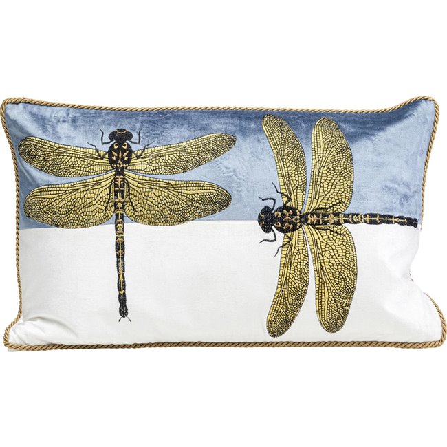 Cushion Glitter Dragonfly, white, 50x30cm