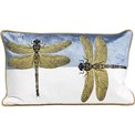 Cushion Glitter Dragonfly, white, 50x30cm