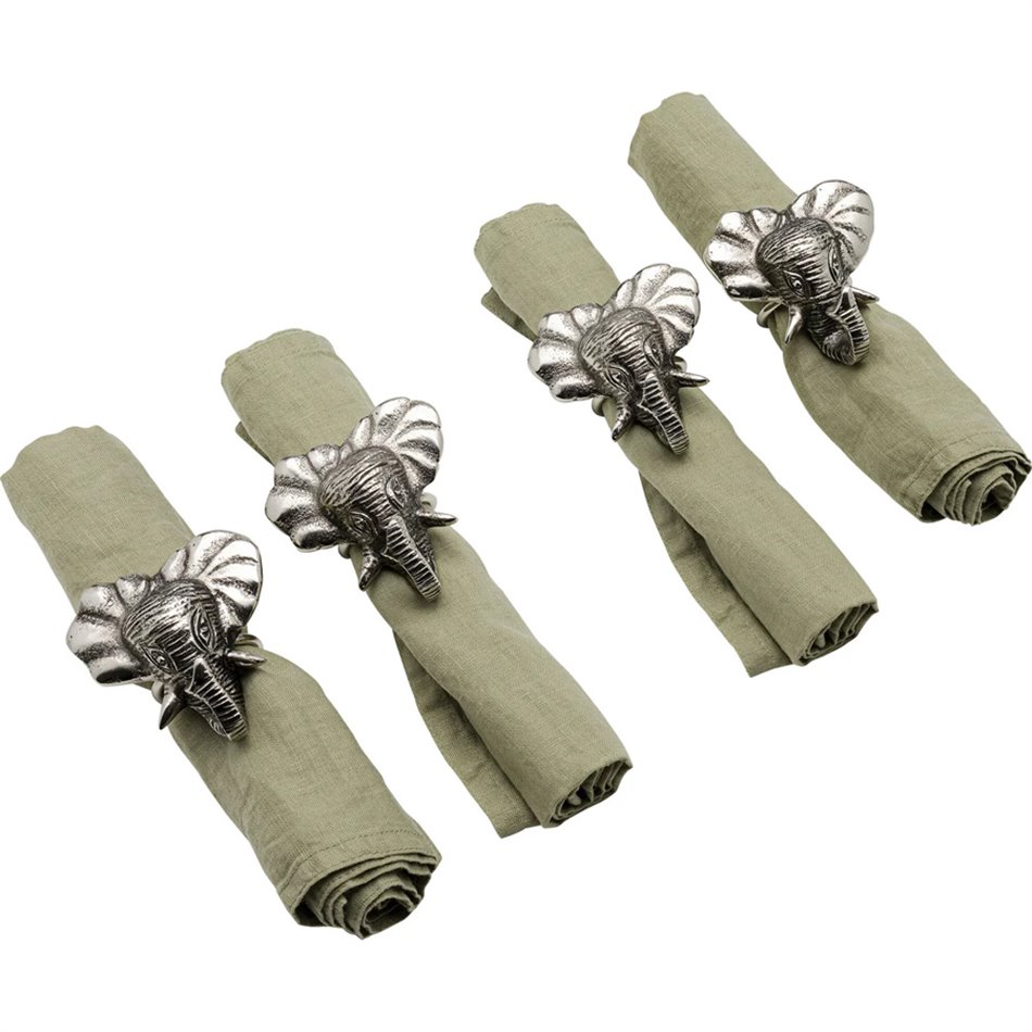 Napkin ring Happy Elephants, set 4, 3x3x3cm
