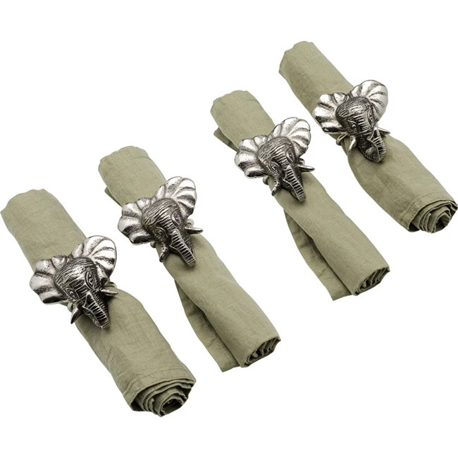 Napkin ring Happy Elephants, set 4, 3x3x3cm