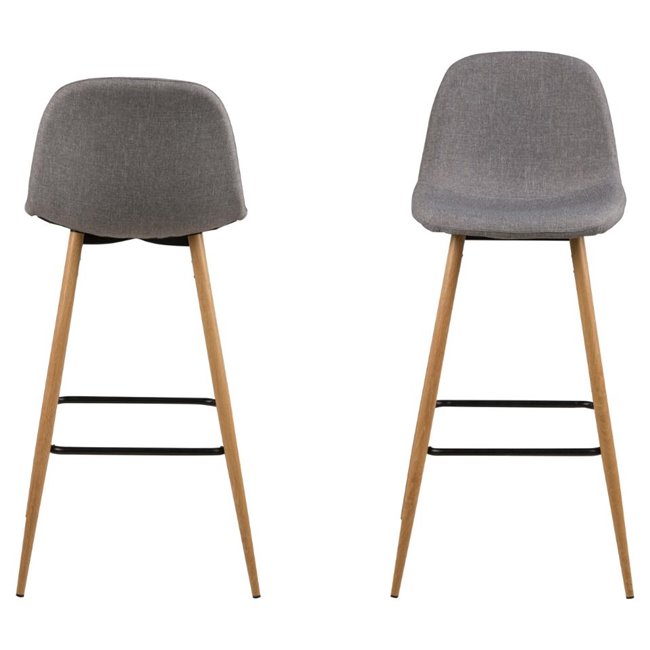 Bar stool Awilma, grey, H101x46.6x51cm, seat h.-73cm