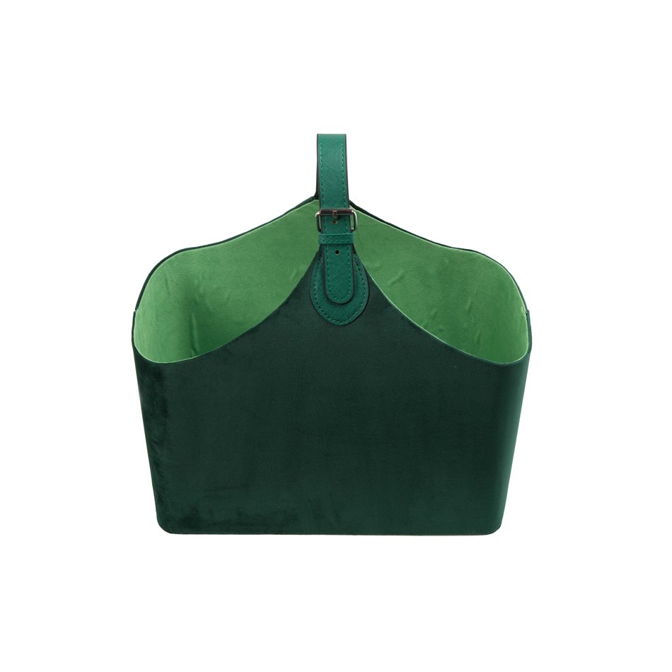 Magazine bag Trianda L, green velvet, 40x24x34cm