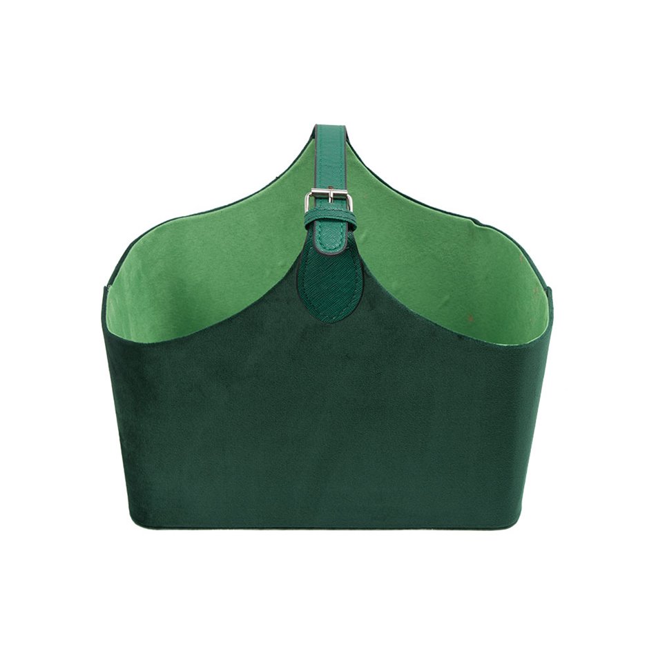 Сумка для журналов Trianda S, зеленый бархат, 31x20x26cm
