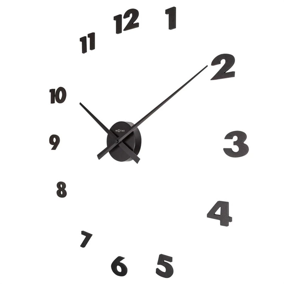 Wall clock Small hands, black, 48x3cm