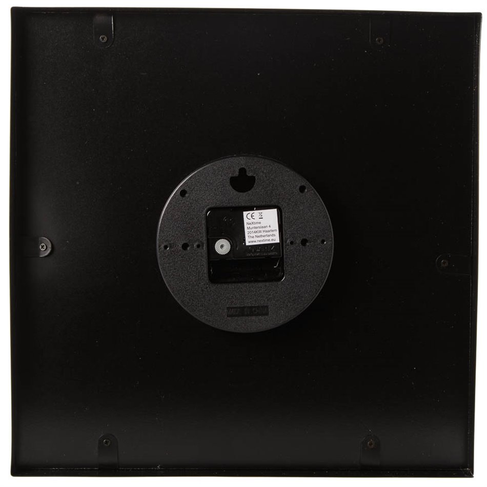 Wall clock Be Square, black/white, 35x35cm