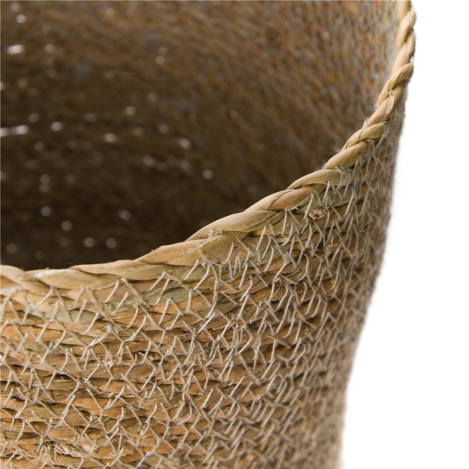Basket Rond L, natural, reed, brown,  D24 x H24cm