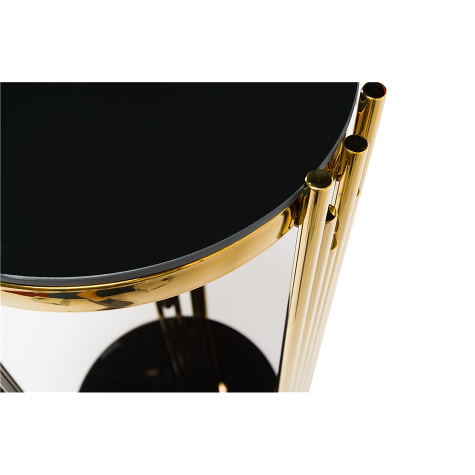 Flower pot stand Eilenburg L, gold colour, 35x35x93cm