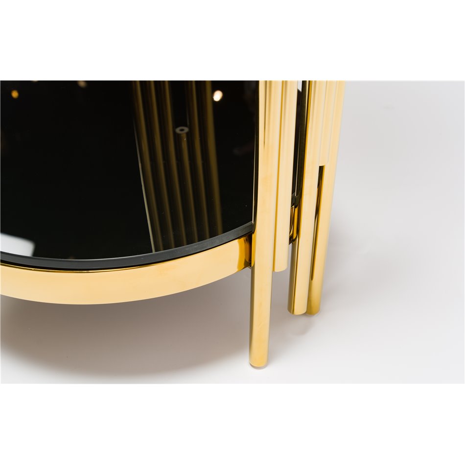 Flower pot stand Eilenburg L, gold colour, 35x35x93cm