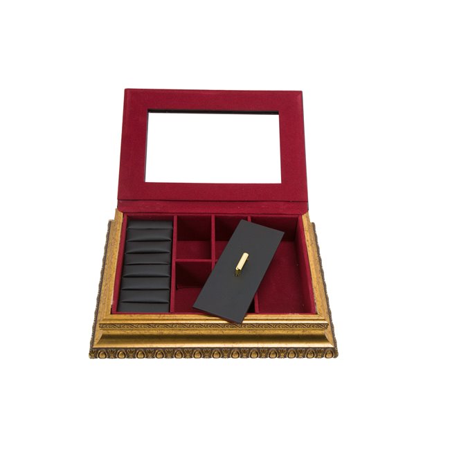 Jewellery box Tammela, golden/ red, 27x20.5x7.5cm