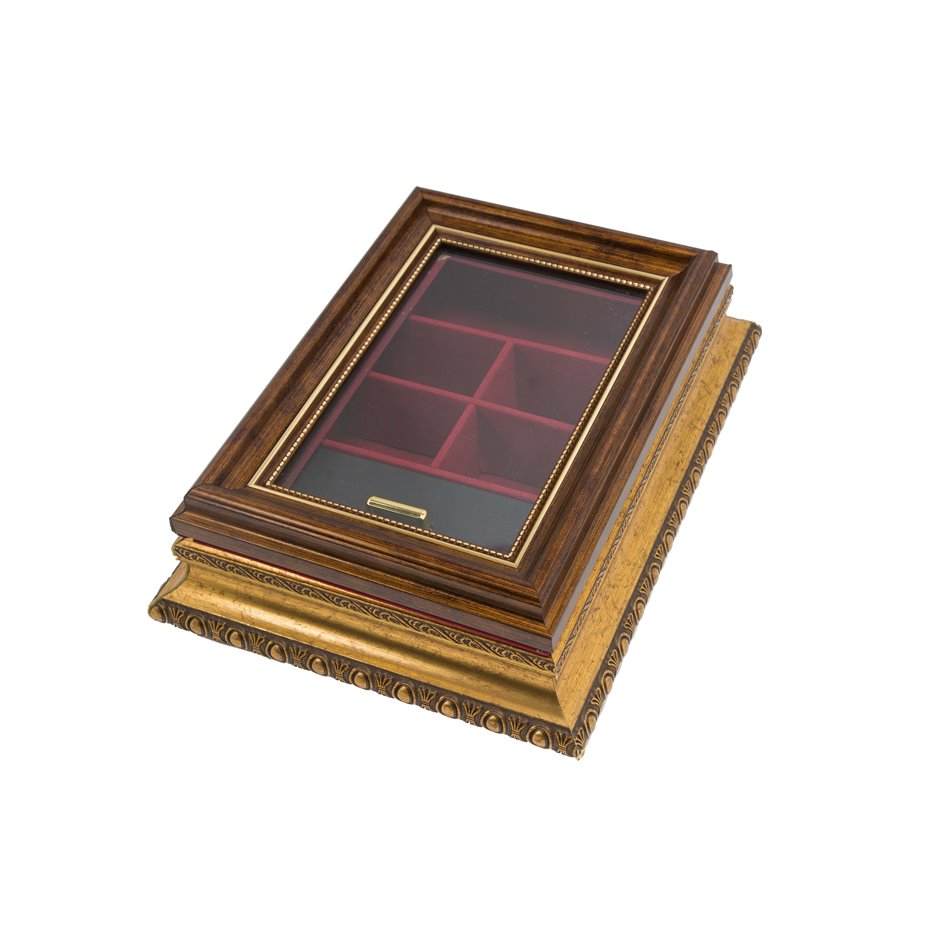 Jewellery box Tammela, golden/ red, 27x20.5x7.5cm