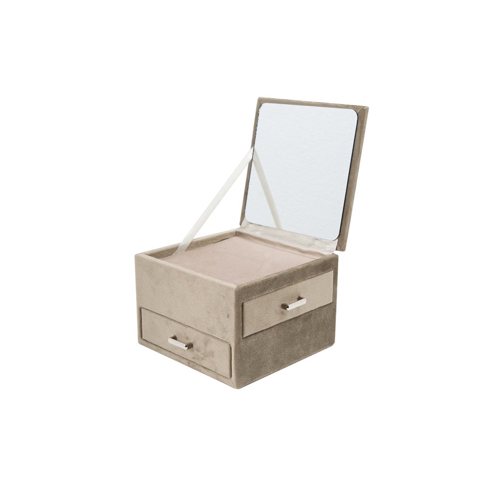 Jewellery box Tannila, taupe, 15x15.5x11cm