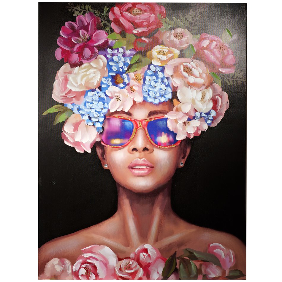 Canvas wall art Female figure with blue, 90x120cm