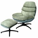 Armchair Vincento with footstool, green 09, 92x79x100cm