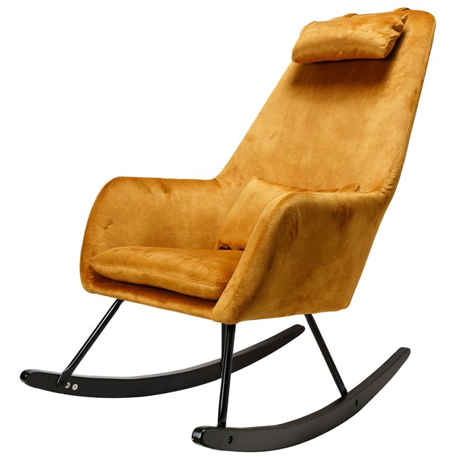 Rocking chair Amberg, mustard,105x63x53cm, sēdv. H46cm