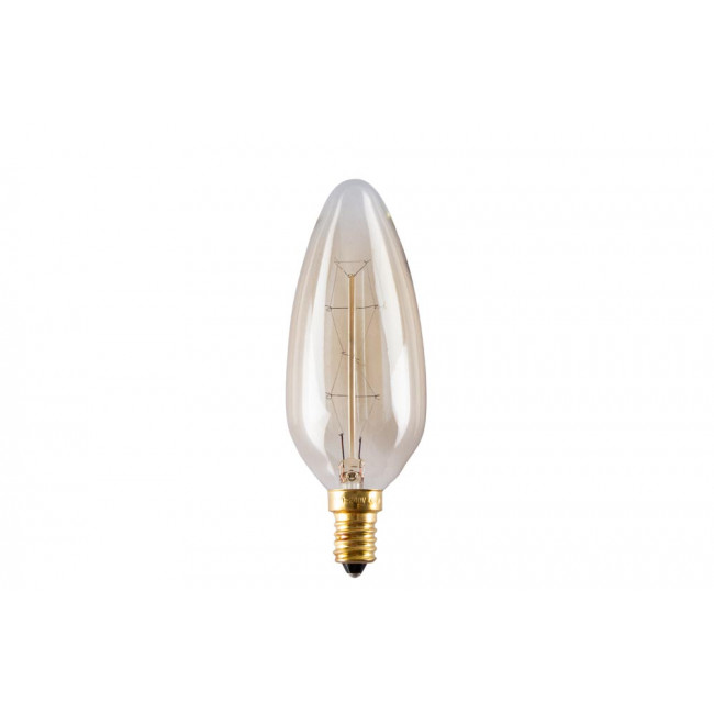 Edisson bulb Candle Amber, 40W E14, H-12.5cm, D-4.5cm
