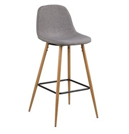 Bar stool Awilma,  grey, H101x46.6x51cm, seat h.-73cm