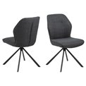 Dining chair Acura, set of 2 pcs, dark grey, H88.5x51x61.5cm, seat height 45cm