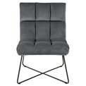 Lounge chair Alda, dark grey, H90x62x86cm, seat height 48cm