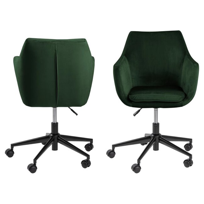 Office chair Aron, green, H91x58x58cm, seat height 44-54cm