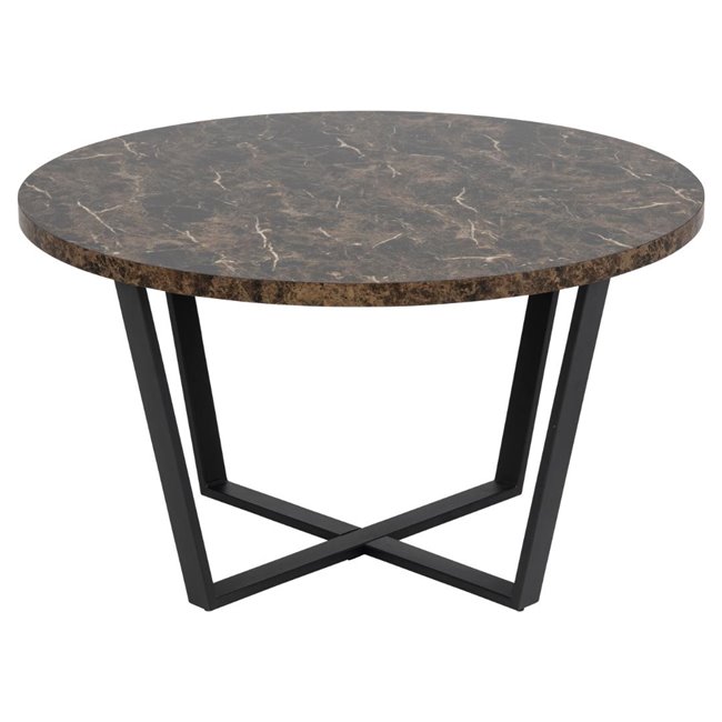 Кофейный столик Ablo, имитация коричневого мрамора, D77см, H44 см