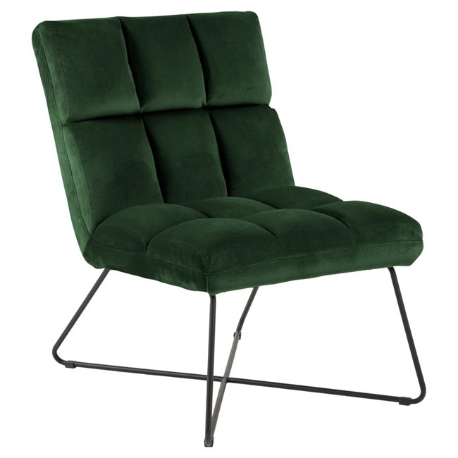 Lounge chair Alda, green, H90x62x86cm, seat height 48cm