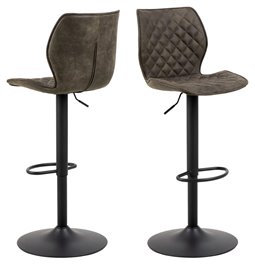 Барный стул Anomi, комплект из 2 шт., антрацитовый цвет, H116x45.5x50.5см, высота сиденья 62-83см