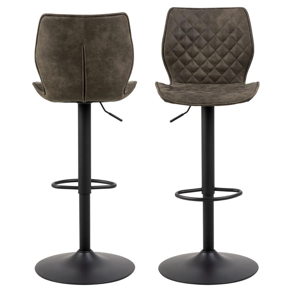 Bar stool Anomi, set of 2 pcs, anthracite, H116x45.5x50.5cm, seat height 62-83cm