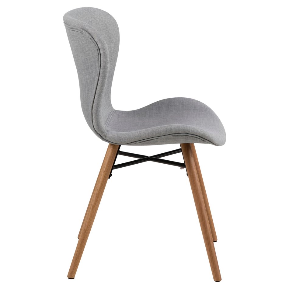 Dining chair Atilde, set of 2 pcs, light grey, H82.5x47x53cm, seat height 46cm