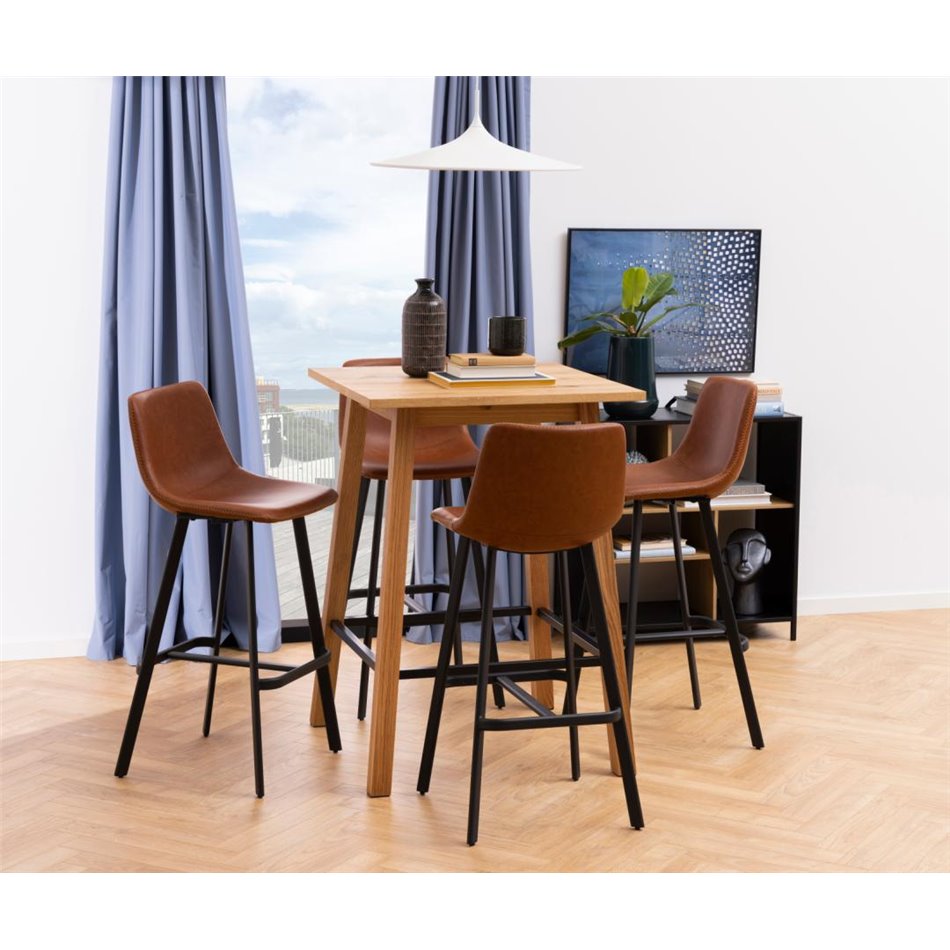 Барный стул Aragon, комплект из 2 шт., коричневый, H103x46.5x50см, высота сиденья 76см