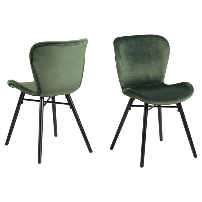 Dining chair Atilde, set of 2 pcs, green, H82.5x47x53cm, seat height 46cm