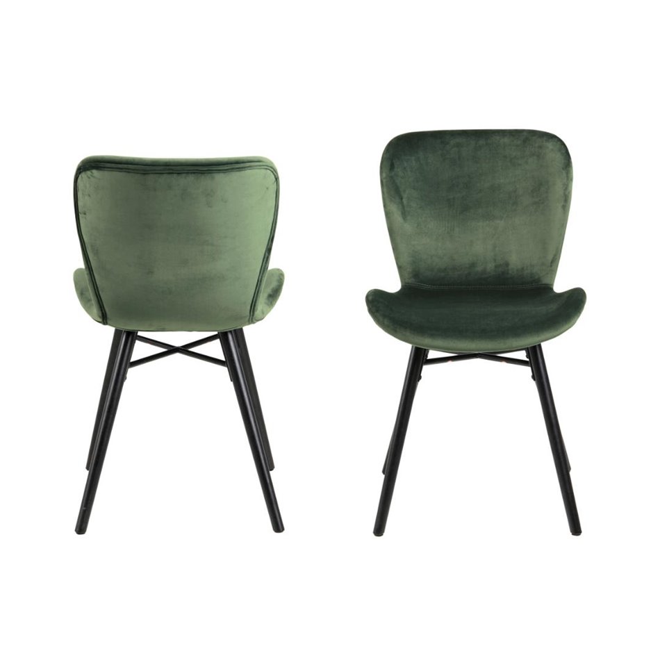 Dining chair Atilde, set of 2 pcs, green, H82.5x47x53cm, seat height 46cm
