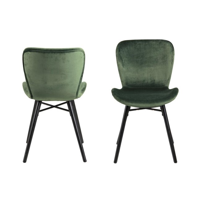 Dining chair Atilde, set of 2 pcs, green, H82.5x47x53cm, seat height 46cm