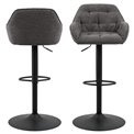 Bar stool Arook, set of 2 pcs, anthracite, H109x52x52cm, seat height 63-84cm