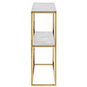 Console table Alis, metal/glass, white marble look, H80.5x79.5x26cm