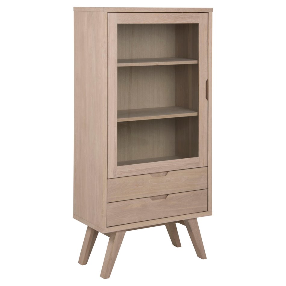 Display cabinet Alina, oak veneer, H145x72x36cm