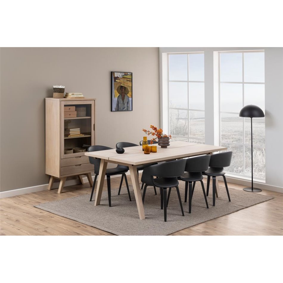 Display cabinet Alina, oak veneer, H145x72x36cm