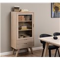 Display cabinet Alina, oak veneer, H145x72x36cm