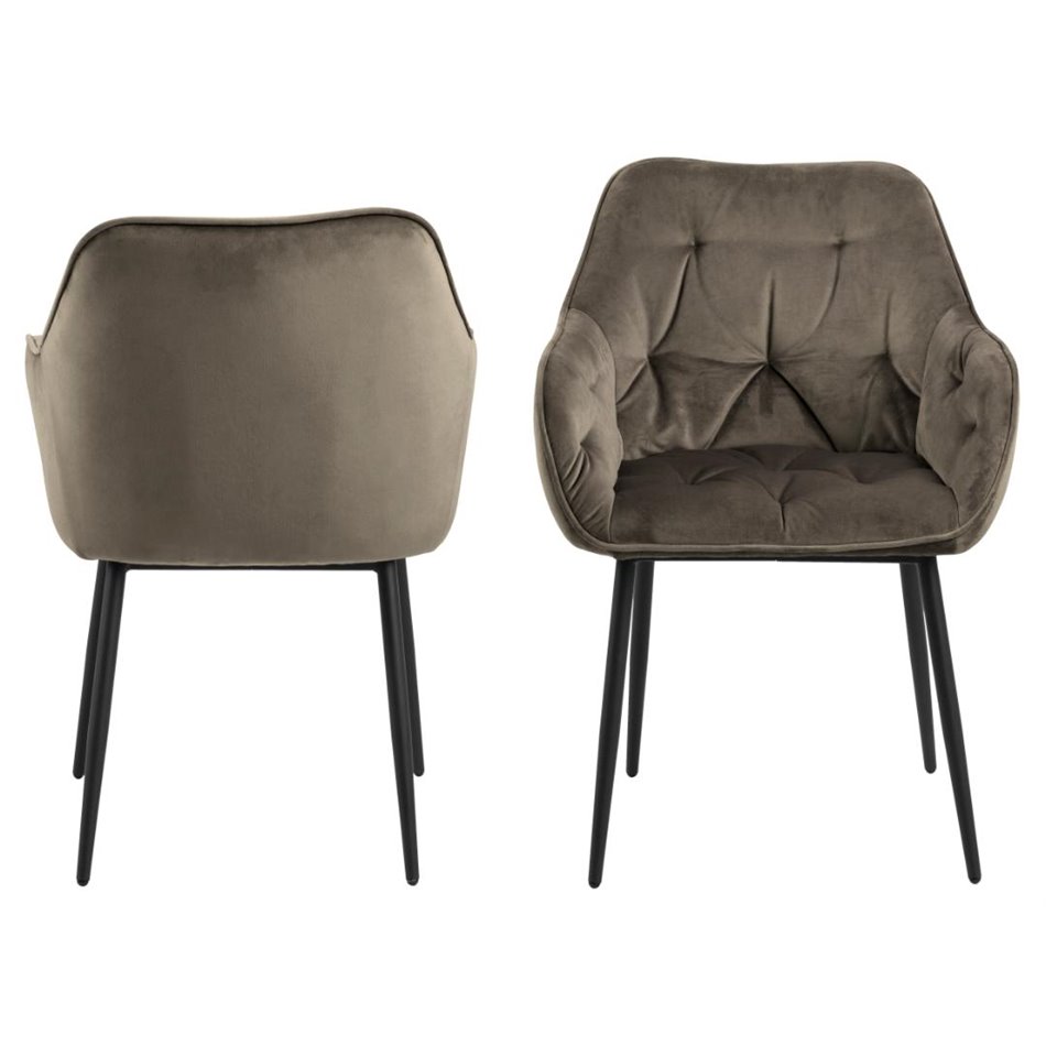 Dining chair Arook, set of 2 pcs, beige, H83x58x55cm, seat height 47cm