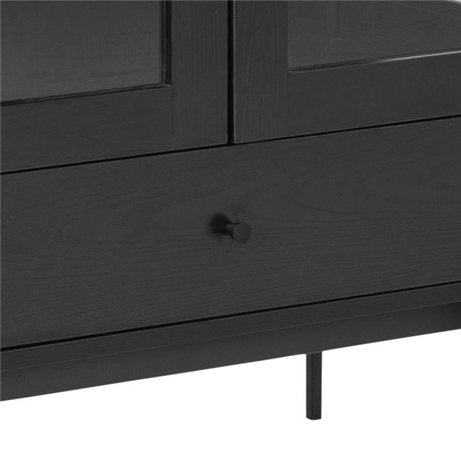 Display cabinet Agnus, black, H152x75x37.5cm
