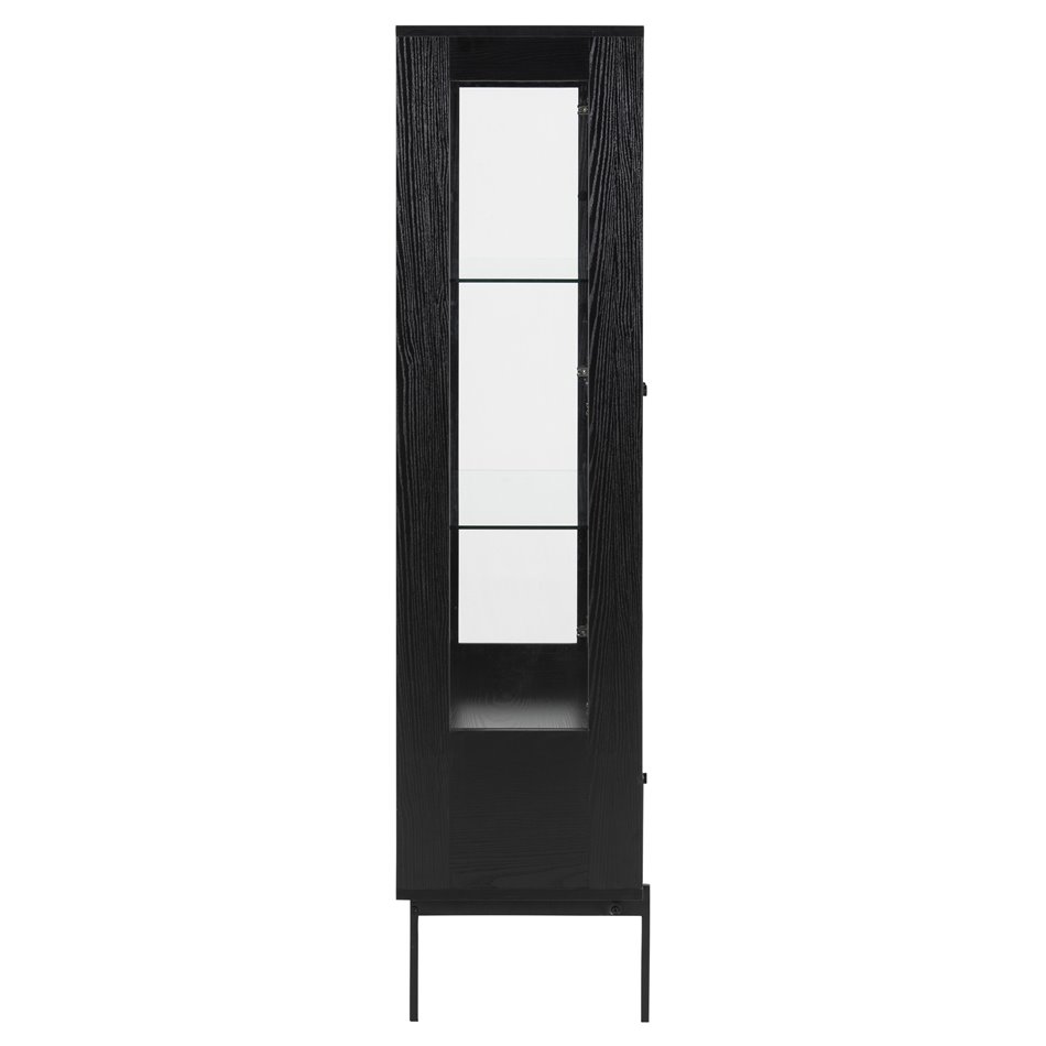 Display cabinet Agnus, black, H152x75x37.5cm