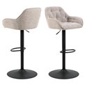 Bar stool Arook, set of 2 pcs, beige, H109x52x52cm, seat height 63-84cm